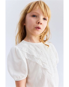 Блузка из хлопкового кружева, белый H&m