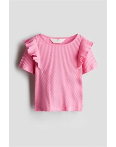 Хлопковая рубашка с воланом, розовый H&m