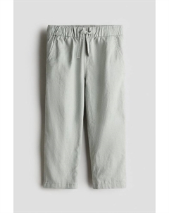 Льняные брюки, зеленый H&m