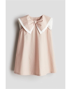 Платье из хлопкового поплина с матросским воротником, розовый H&m