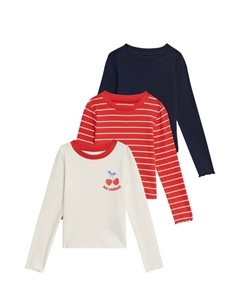 Футболка с длинным рукавом 3PK RICH , красный Marks & spencer