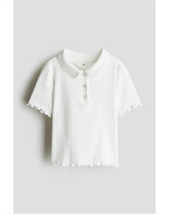 Рубашка из джерси с ажурным узором, белый H&m