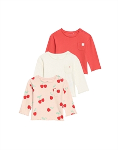Футболка с длинным рукавом 3 PACK CHERRY, светло-красный Marks & spencer