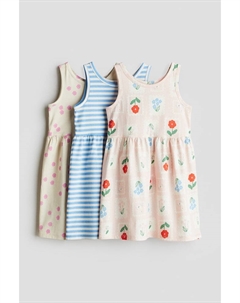 Упаковка из 3 платьев из хлопка с принтом, мультиколор H&m