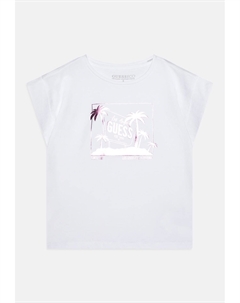 Футболка с принтом JUNIOR MIDI, белый Guess