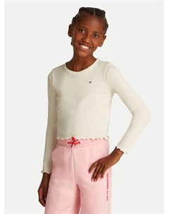 Блузка облегающего кроя KG0KG08299 M, бежевый Tommy hilfiger