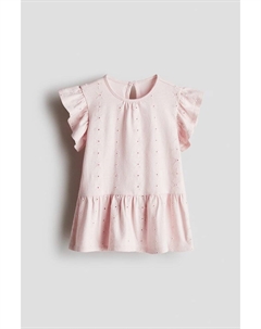 Платье с вышивкой ришелье, розовый H&m