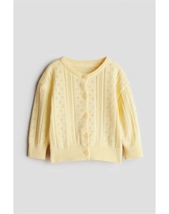 Хлопковый кардиган с узором вязки, желтый H&m