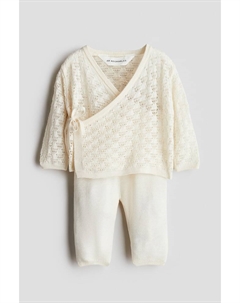 Костюм-Двойка с кардиганом и брюками из смесового шелка, бежевый H&m