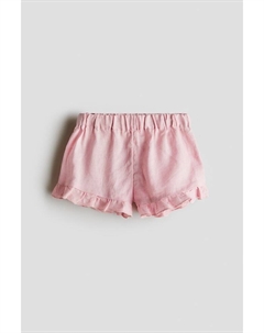 Льняные шорты с воланами, розовый H&m