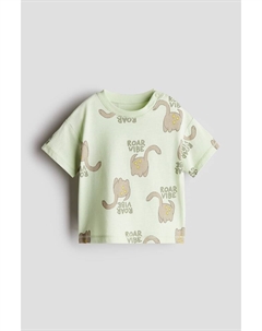 Футболка хлопковая с принтом, мультиколор H&m