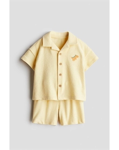 Костюм из двух частей из махровой ткани с повседневной рубашкой и шортами, мультиколор H&m