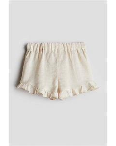 Льняные шорты с воланами, бежевый H&m