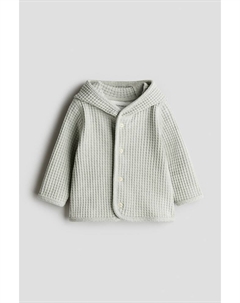 Хлопковый кардиган с вафельной структурой, зеленый H&m