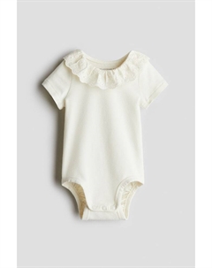 Боди с вышитым воротником, белый H&m