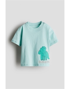 Футболка хлопковая с принтом, мультиколор H&m