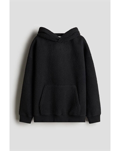 Толстовка с капюшоном из флиса Тедди свободного кроя., черный H&m