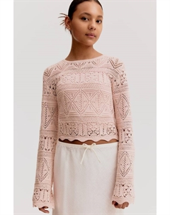 Укороченная рубашка ажурной вязки, розовый H&m
