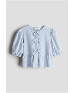 Блузка с баской из хлопчатобумажной ткани сирсакер, мультиколор H&m