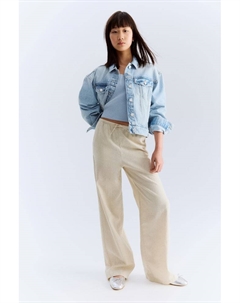 Брюки из льняной смеси, бежевый H&m