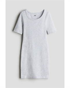 Платье из хлопка в рубчик, серый H&m