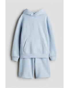 Комплект из 2-х предметов: толстовка с капюшоном и шорты, голубой H&m