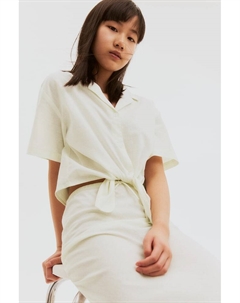 Короткая блузка с узлом, белый H&m