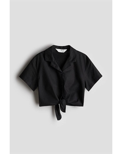 Короткая блузка с узлом, черный H&m