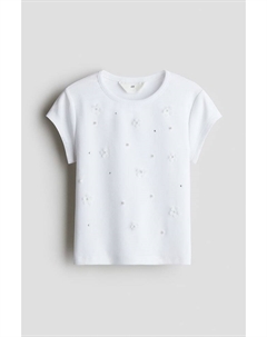 Украшенная хлопковая рубашка, белый H&m