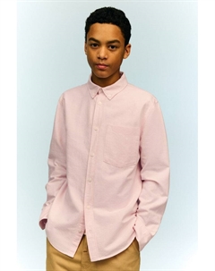 Хлопковая рубашка с воротником на пуговицах, розовый H&m