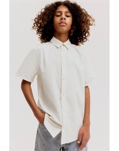 Рубашка из хлопка с короткими рукавами, белый H&m