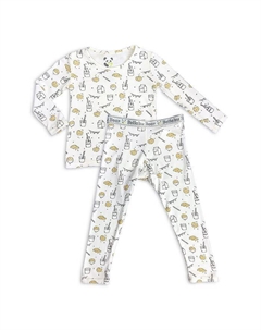 Пижамный комплект унисекс «Молоко и печенье» — для малышей, маленьких детей, белый Bellabu bear