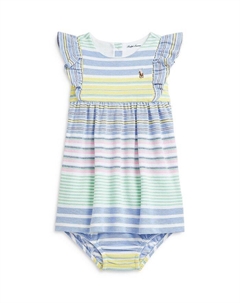 Полосатое трикотажное платье-оксфорд и шаровары для девочек - для малышей, мультиколор Ralph lauren