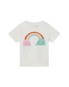 Футболка с принтом радужного мороженого для девочек - Baby, белый Stella mccartney