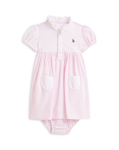 Вязаное оксфордское забавное платье-рубашка и балерина для девочек-поло – для малышей, розовый Ralph lauren