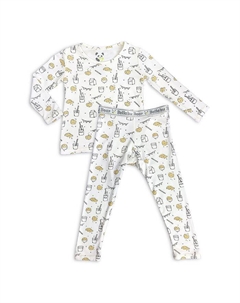 Пижамный комплект унисекс «Молоко и печенье» — для малышей, маленьких детей, белый Bellabu bear