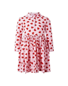 Платье из джерси в полоску с сердечками для девочек - для малышей, маленьких детей, больших детей, розовый Rachel riley