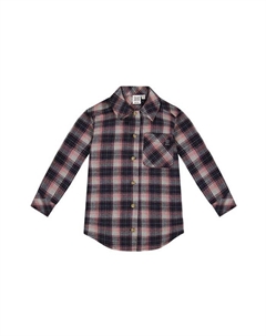 Туника с длинным рукавом и пуговицами спереди для девочек, фланелевая рубашка в клетку - Big Kid, синий Deux par deux