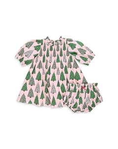 Комплект платьев Stevie Pink Trees с рукавами-фонариками для девочек - Baby, розовый Pink chicken