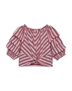 Топ с завязками и сборками на рукавах для девочек - Big Kid, красный Habitual kids