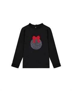 Футболка для девочек с оборками и принтом - Little Kid, синий Deux par deux