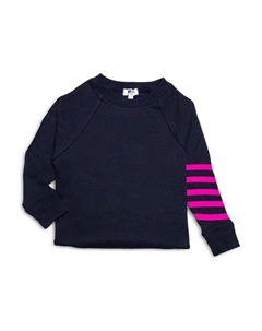 Укороченный свитер с круглым вырезом и пурпурными полосками для девочек - Little Kid, Big Kid, синий Worthy threads