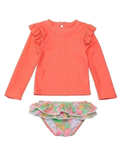 Комплект для девочек Coastal Shells с устойчивыми воланами - Baby, мультиколор Snapper rock