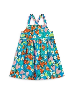 Платье для девочек Stawberry Floral Strappy Dress - Little Kid, синий Stella mccartney