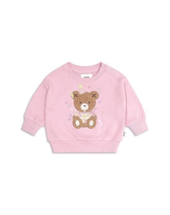 Свитшот для девочек с изображением медведя - Baby, Little Kid, розовый Huxbaby