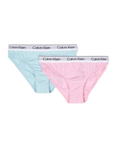 Комплект из двух трусов-брифов с жаккардовым логотипом, розовый Calvin klein kids