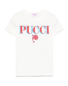 Футболка с логотипом, нейтральный цвет Pucci junior