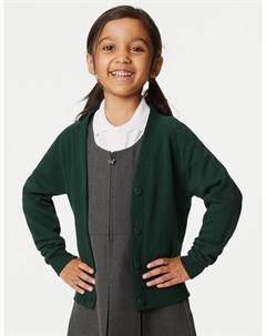Школьный кардиган StayNew из хлопка для девочек (2–18 лет) Marks & spencer