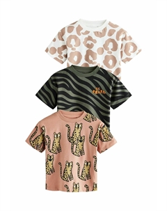 Футболка с принтом REGULAR FIT - SHORT SLEEVE 3 PACK, розовый Next