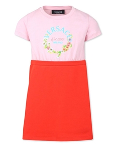Платье с логотипом Kids, розовый Versace